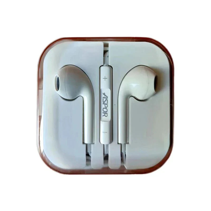 Aspor A212 Wired Earphone - Wired / 1.2 Meters / 3.5mm / White