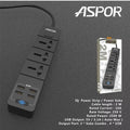 Aspor A501 Power Strip 3X Soke Combo 4 Usb Output Port Uk Plug