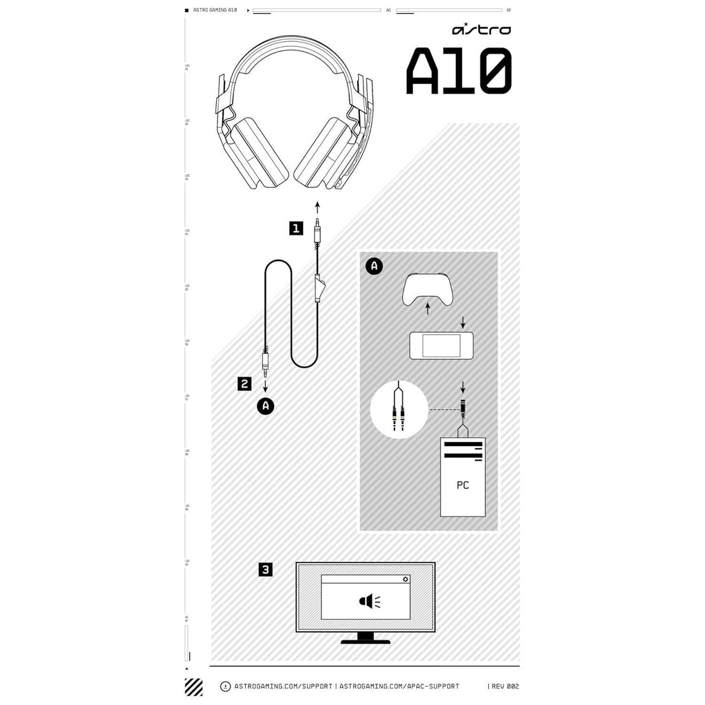 Astro A10 Gen 2 Salvage Wired Gaming Headset - Black