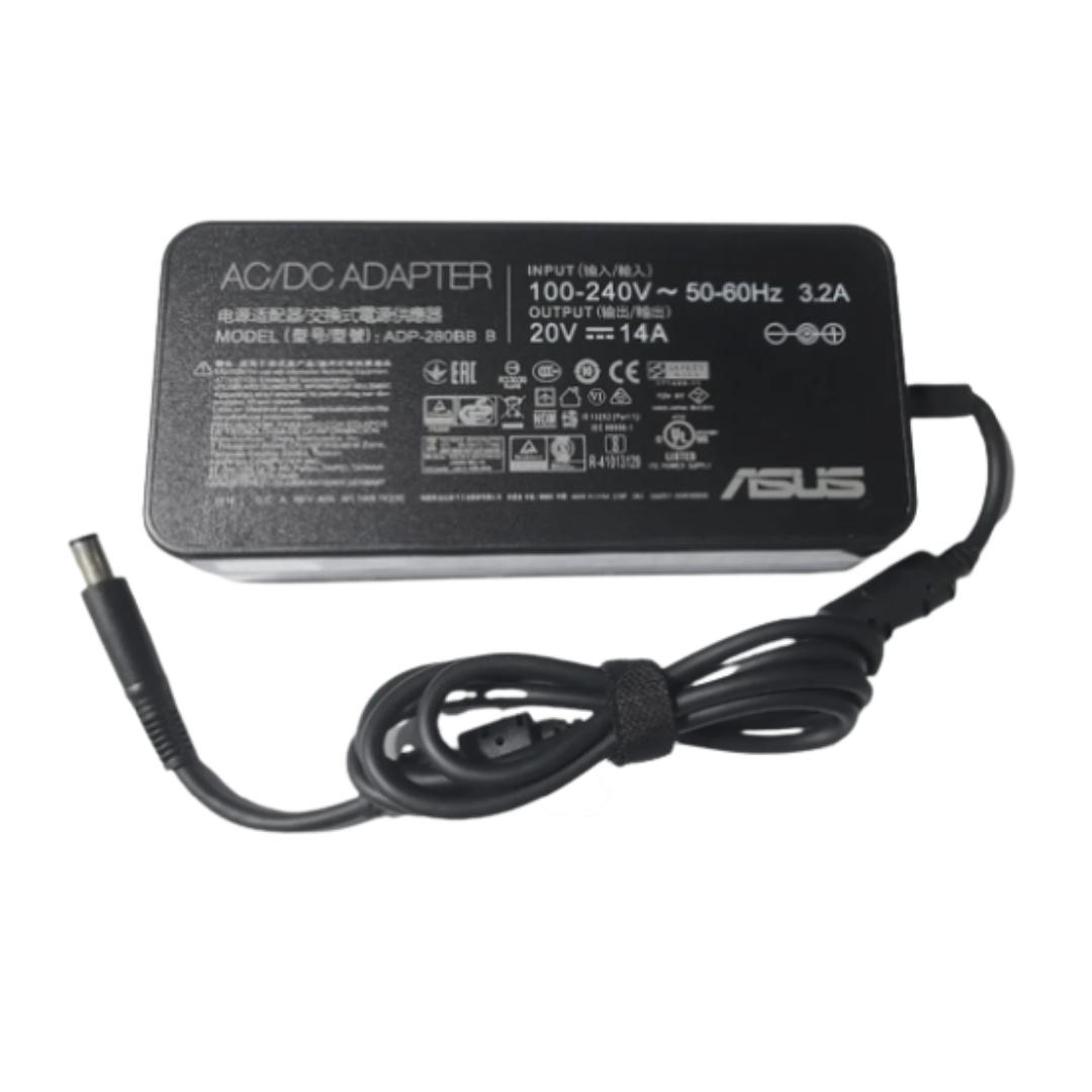 Asus Laptop Charger with Power Cable – 20V 14A 280W (7.4×5.0)