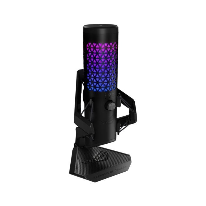 Asus Rog Carnyx USB Gaming Microphone One-Touch Mute Button,Bulit-In Pop Filter,Multi-Functional Control Knob,Metal Shock Mount - Black
