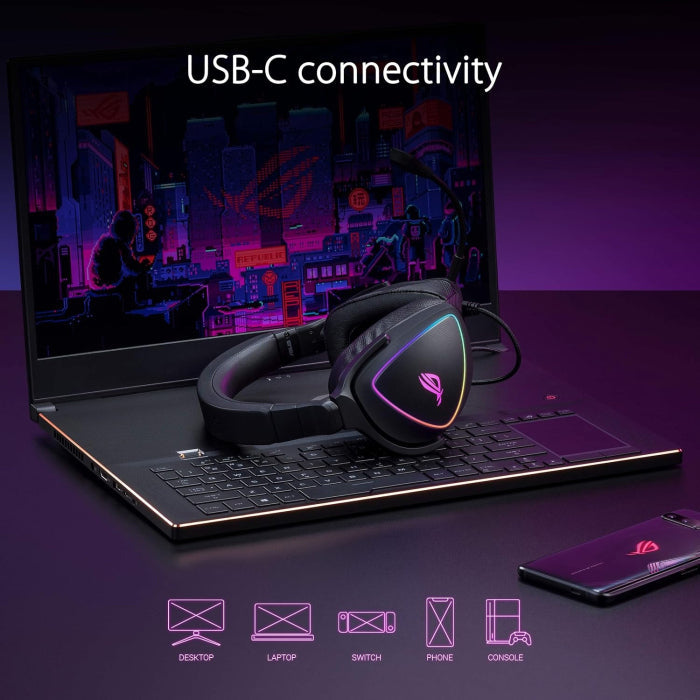 Asus Rog Delta S RGB Quad-DAC Wired Gaming Headset - Black