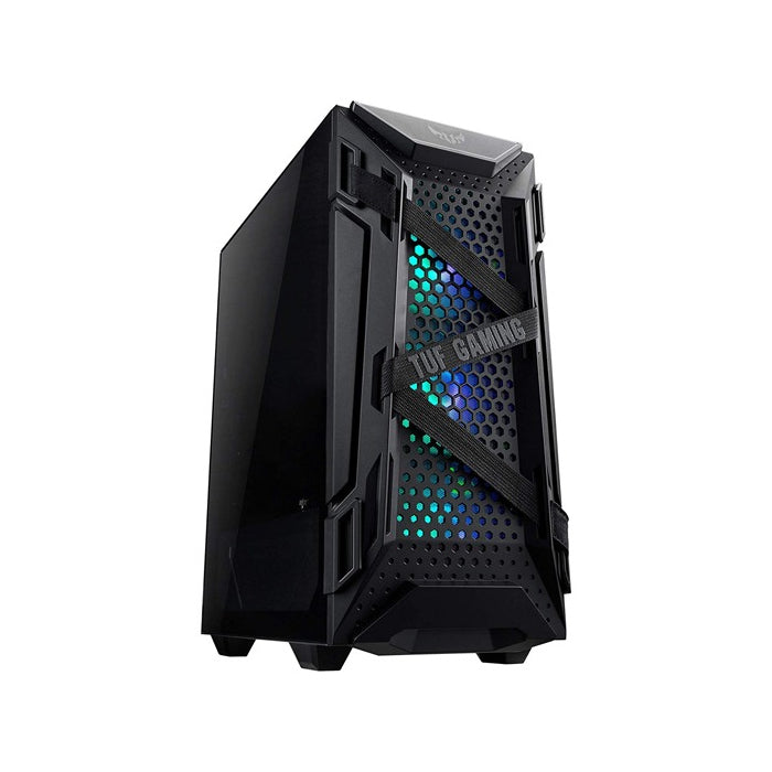 Asus TUF Gaming GT301 Mid-Tower Tempered Glass Side Panel Case with HoneyComb Front Panel & 3 ARGB Fans + 1 Rear Fan - Black