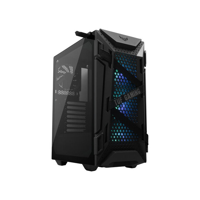 Asus TUF Gaming GT301 Mid-Tower Tempered Glass Side Panel Case with HoneyComb Front Panel & 3 ARGB Fans + 1 Rear Fan - Black