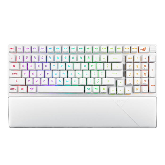 ASUS X902 ROG Strix Scope II 96 RX Wireless Gaming Keyboard, ROG RX Blue Switch, White, Arabic/English