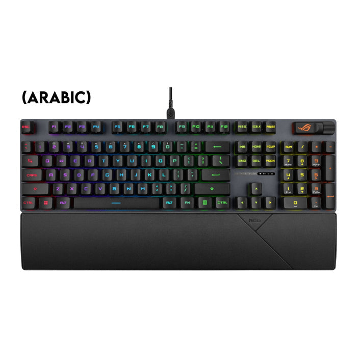 Asus XA11 Rog Strix Scope II Wired Optical Mechanical Gaming Keyboard RX Red Switch Linear & Swift (Arabic) - Black