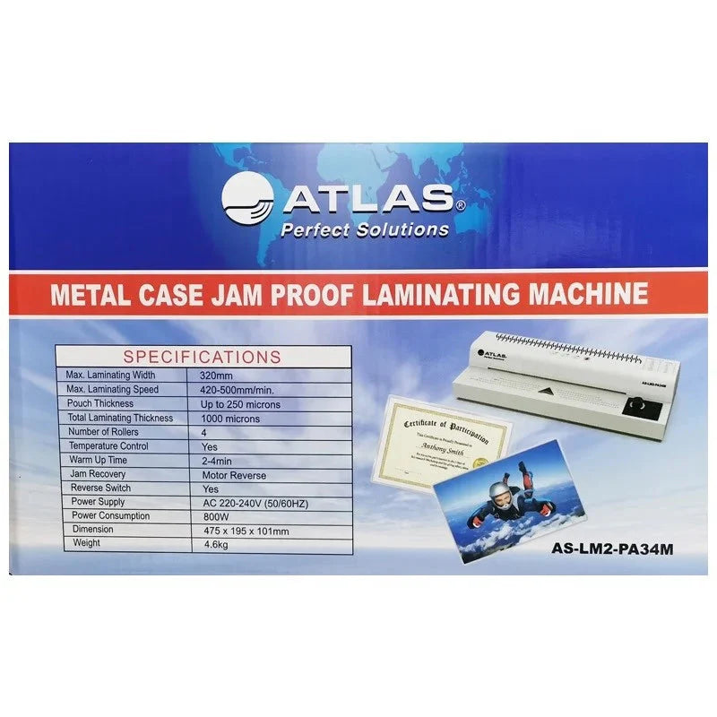Atlas Laminating Machine Jam Proof 4R 240V A3 As-Lm2-Pa34m