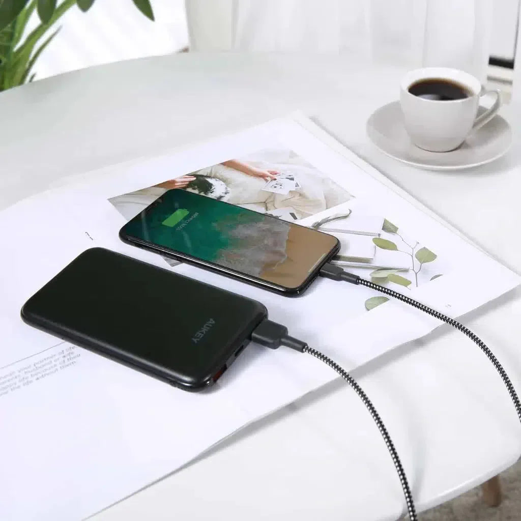 Aukey Black Braided Nylon Mfi Lightning 2M Cable