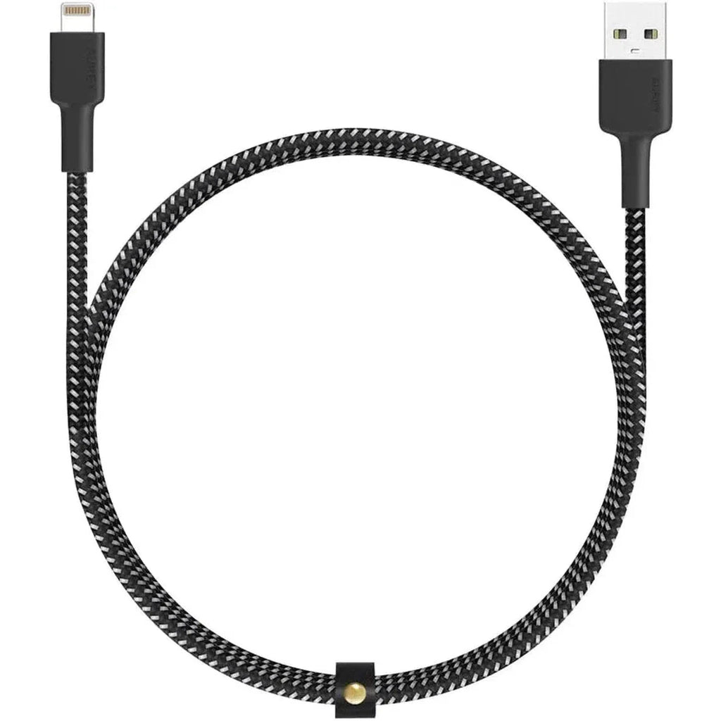 Aukey Black Braided Nylon Mfi Lightning 2M Cable