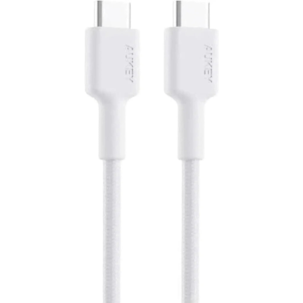 Aukey Braided Nylon Usb 2.0 To Usb-C Cable -  0.9m White