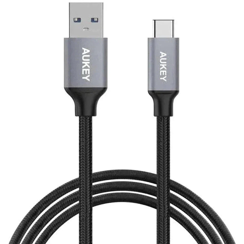 Aukey Braided Nylon Usb 3.0 To Usb-C 2M Cable - Black