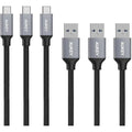 AUKEY CB-CMD1 1M USB A To USB C Quick Charge 3.0 Durable Braided Nylon Cable (3 Pack)