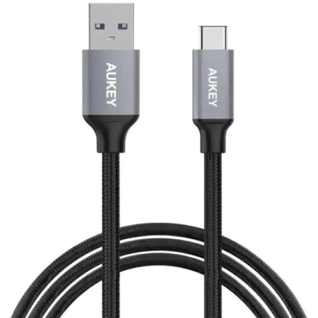 Aukey Braided Nylon Usb3.1 To Usb C 2M Cable - Black