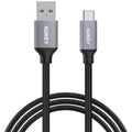 Aukey Braided Nylon Usb3.1 To Usb C 2M Cable - Black