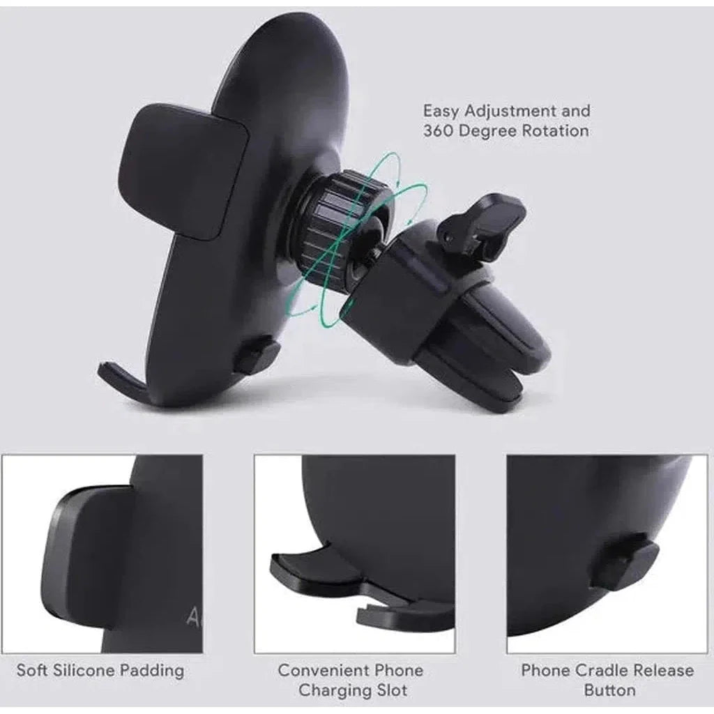 Aukey 360-Degree Flexible Car Air Vent Phone Holder Car Mount – Black