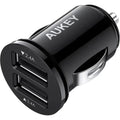 Aukey Cc-S1 Bk 24W Duo-Port Ultra Small Car Charger - Black