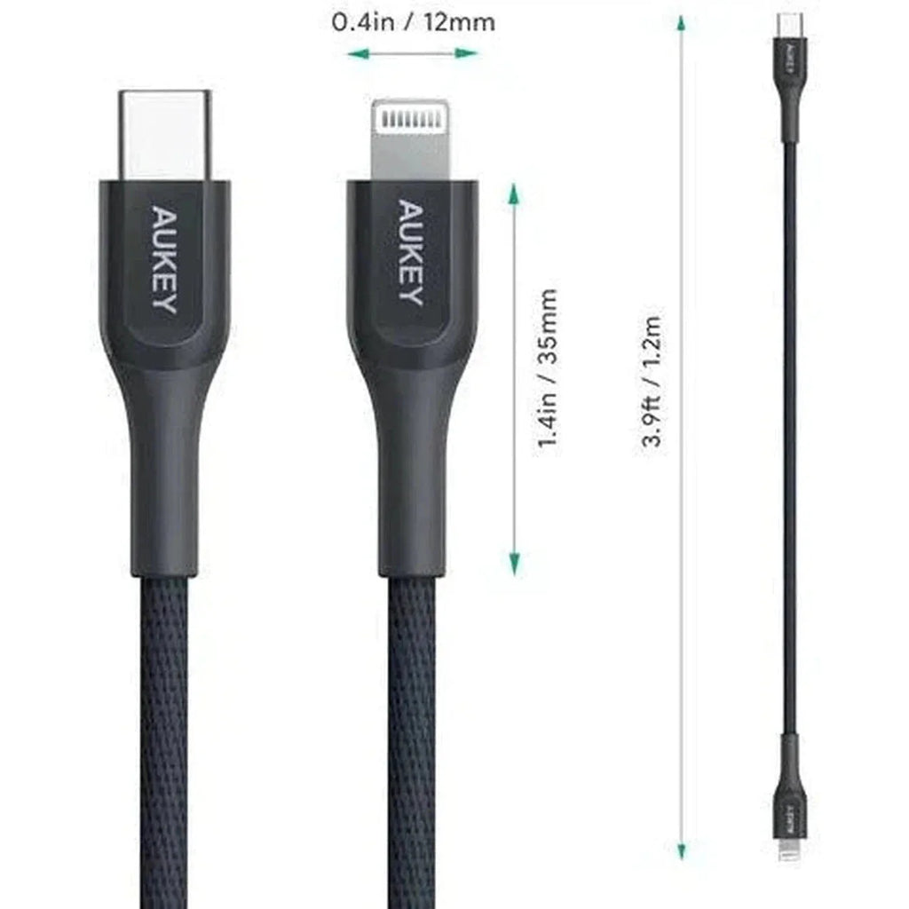 Aukey Kevlar Core Lightning To 1.2M Usb-C Cable