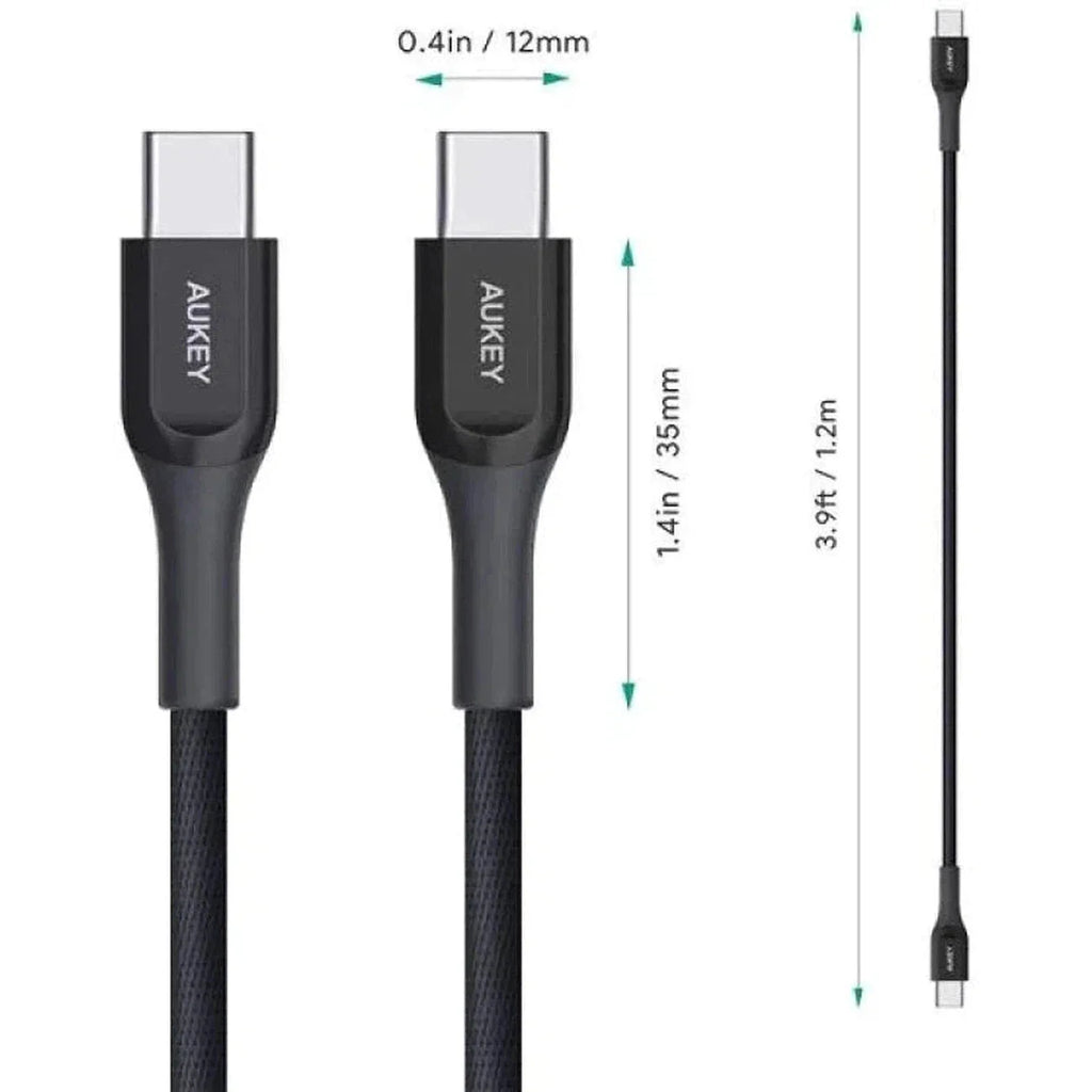 Aukey Kevlar Core Usb-C To C 1.2M Cable - Black