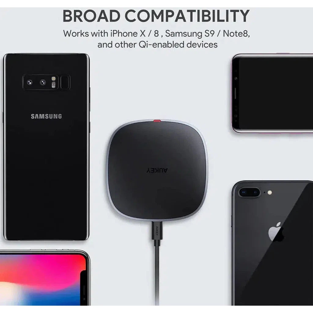 Aukey Lc-C6 Bk Usb-C Input 15W Wireless Fast Charge - Black
