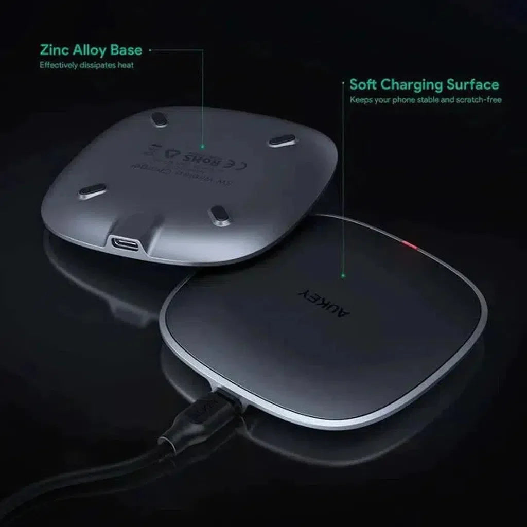 Aukey Lc-C6 Bk Usb-C Input 15W Wireless Fast Charge - Black