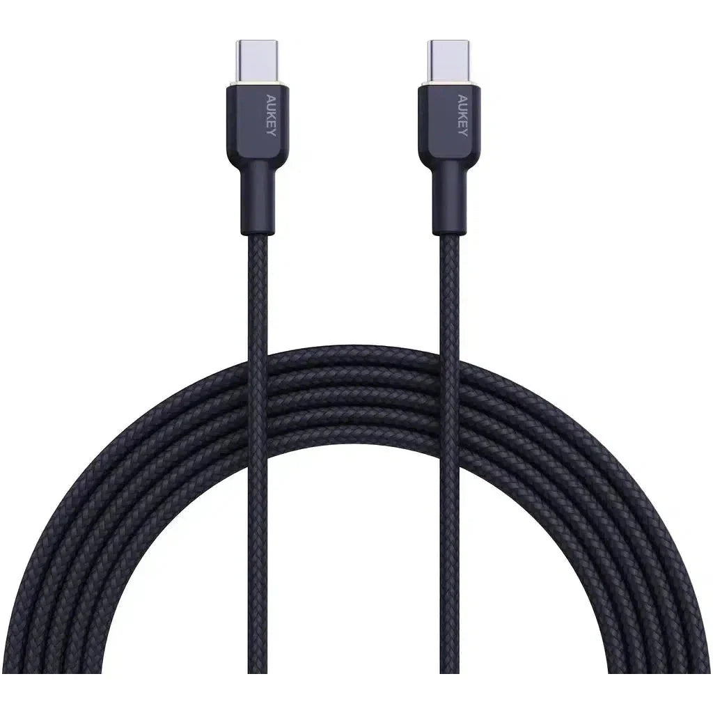Aukey Nylon Braided Usb-C To Usb-C 1M Cable - Black