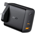 Aukey Pa-B3 Bk Dual-Port 65W Pd Wall Charger With Gan Power Tech - Black