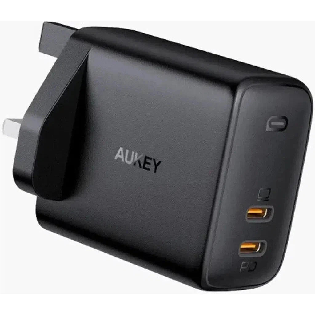 Aukey Pa-B4 Bk Dual-Port 65W Pd Wall Charger With Gan Power Tech