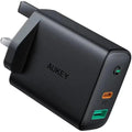 Aukey Pa-D1 Dual-Port 30W Pd Wall Charger With Dynamic Detect - Black