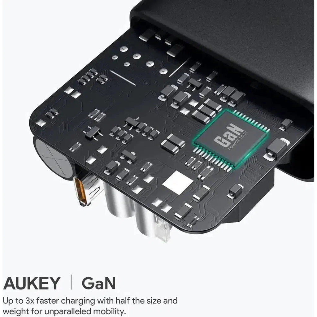 Aukey Pa-D4 Bk 60W Pd Wall Charger With Gan Power Tech With C To C Cable