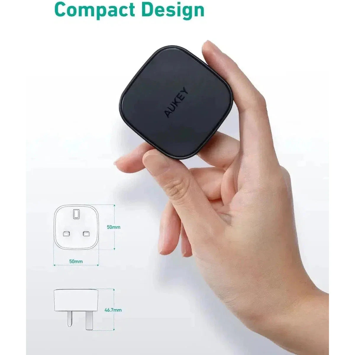 Aukey Pa-Y25 Bk 20W Single Port Pd Charger- Black