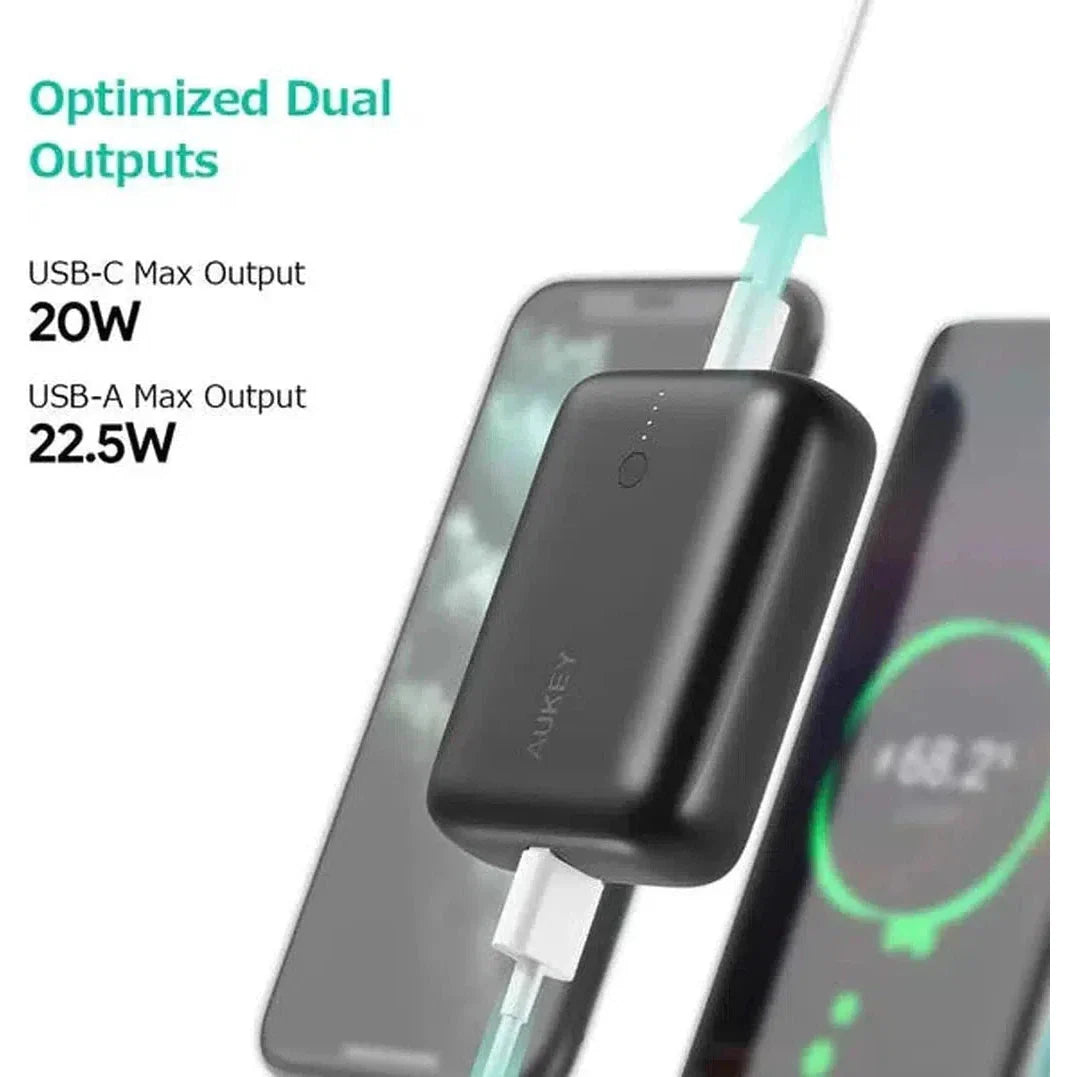 Aukey Pb-N83S Ultra Compact Power Bank 10,000Mah 22.5Wpd & Qc3.0