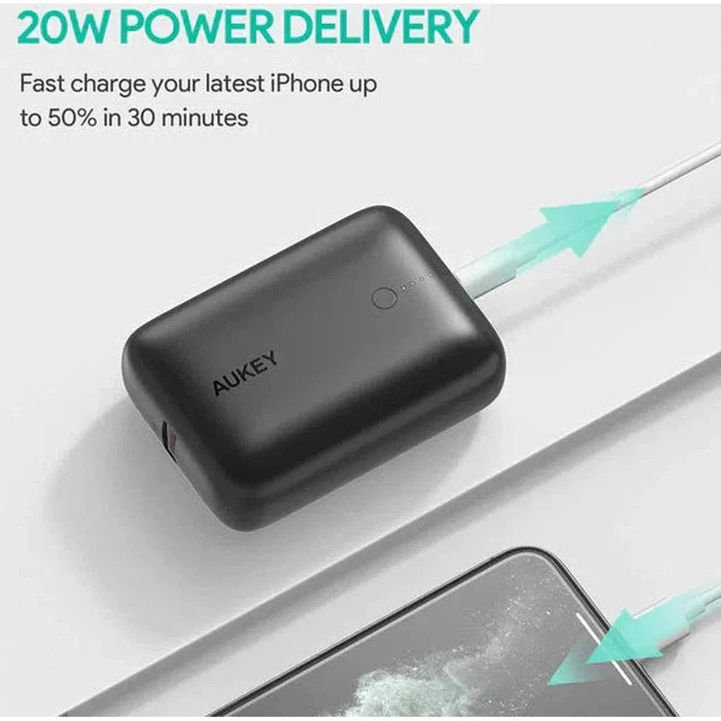 Aukey Pb-N83S Ultra Compact Power Bank 10,000Mah 22.5Wpd & Qc3.0