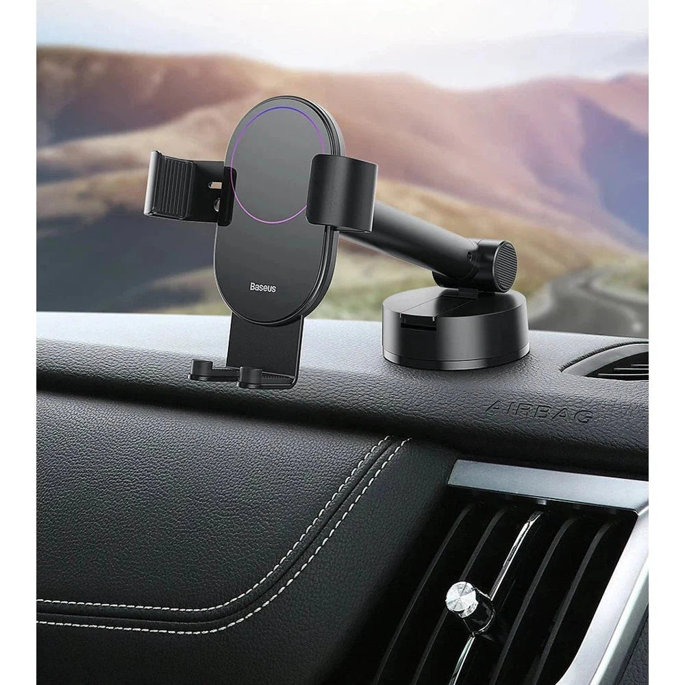 BASEUS CAR MOUNT HOLDER W SUCTION BASE BLK