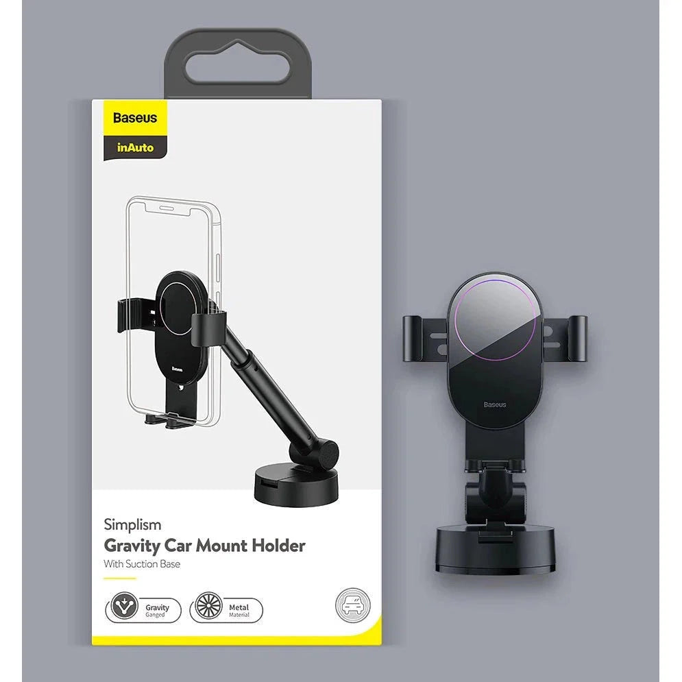 BASEUS CAR MOUNT HOLDER W SUCTION BASE BLK