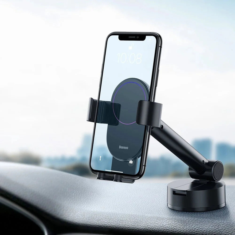 BASEUS CAR MOUNT HOLDER W SUCTION BASE BLK