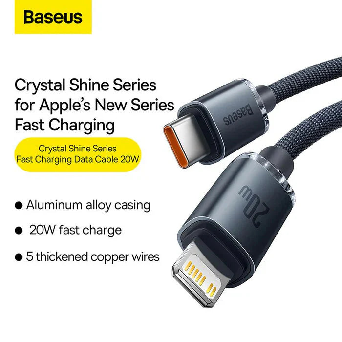 BASEUS FAST CHARGING DATA CABLE TYPE C TO LIGHTNING 20W   1.2M