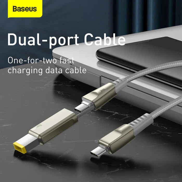 BASEUS FLASH SERIES ONE-FOR-TWO FAST CHARGING DATA CABLE WITH SQUARE HEAD