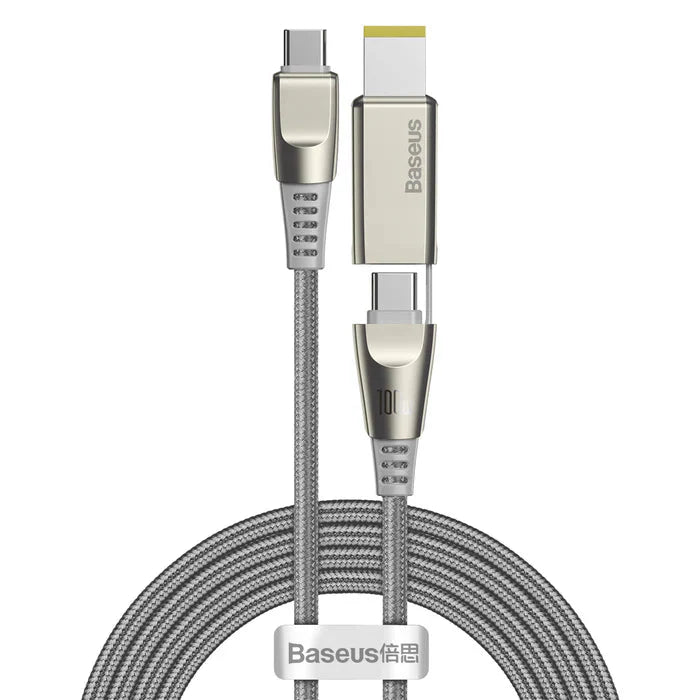 BASEUS FLASH SERIES ONE-FOR-TWO FAST CHARGING DATA CABLE WITH SQUARE HEAD