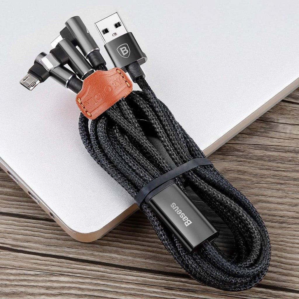 BASEUS MVP Cable 3 In 1 USB Output For iPhone + Type-C + Micro 3.5A Max 1.2M CAMLT-WZ01