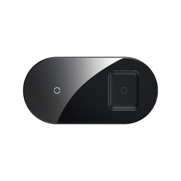 BASEUS SIMPLE 2IN1 WIRELESS CHARGER 18W MAX FOR PHONES + PODS (QI) BLACK