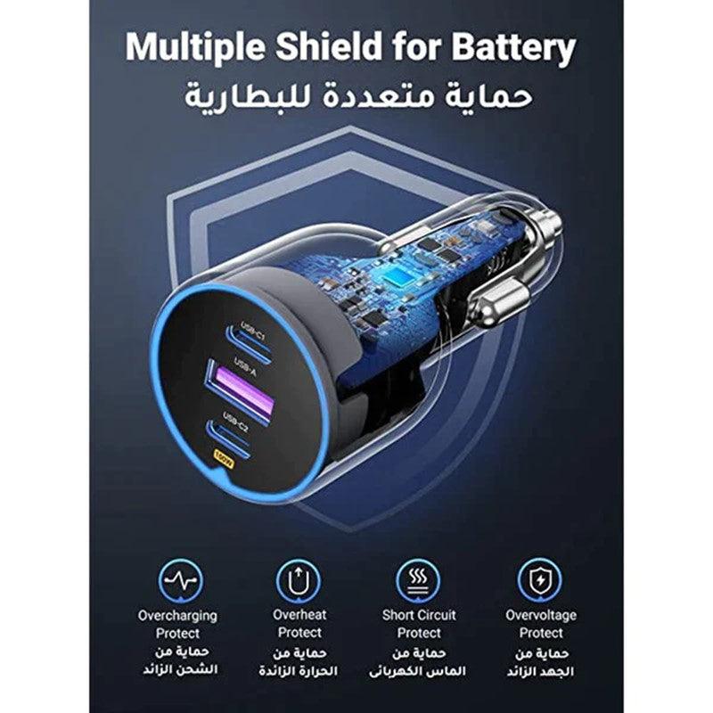 Ravpower Rp-Vc1011 - 100W 3-Port Car Charger Gray Global