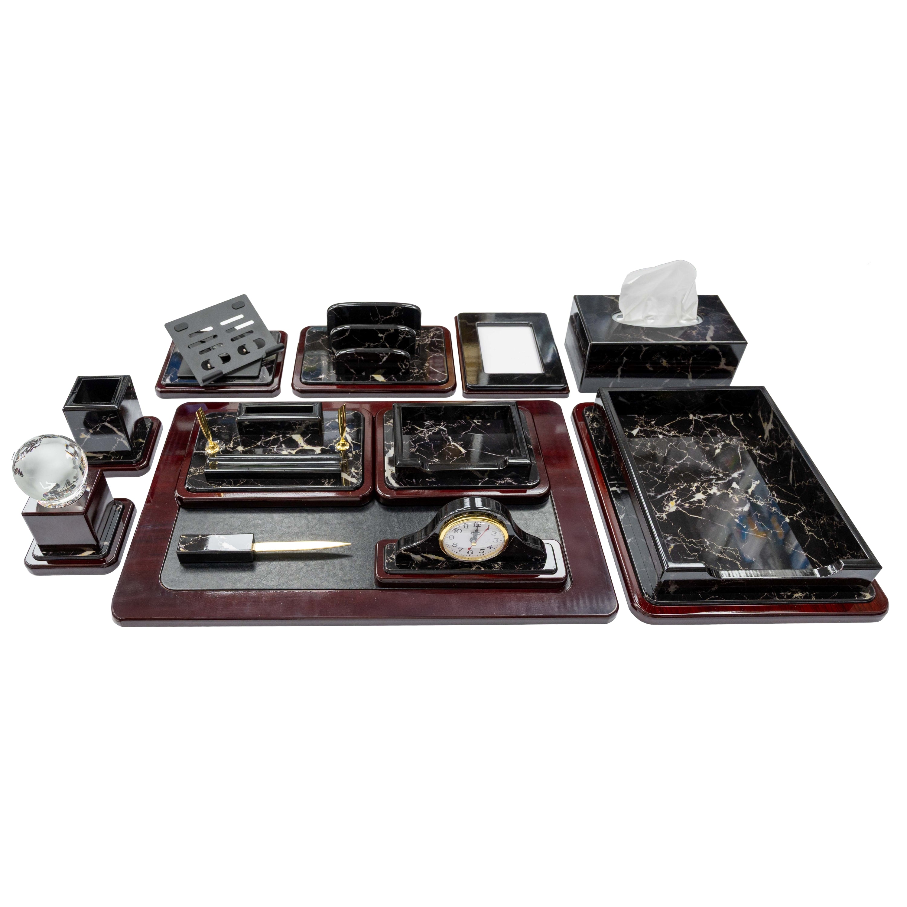 Wooden Desk Organizer Set Wooden Color BS2212 - Set of 12