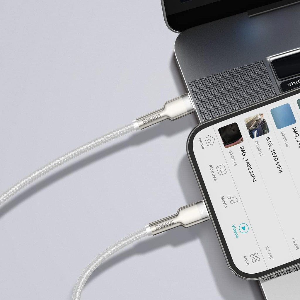 Baseus 20W Metal Data Cable Type-C to IP PD - White - 1M CATLJK-A02
