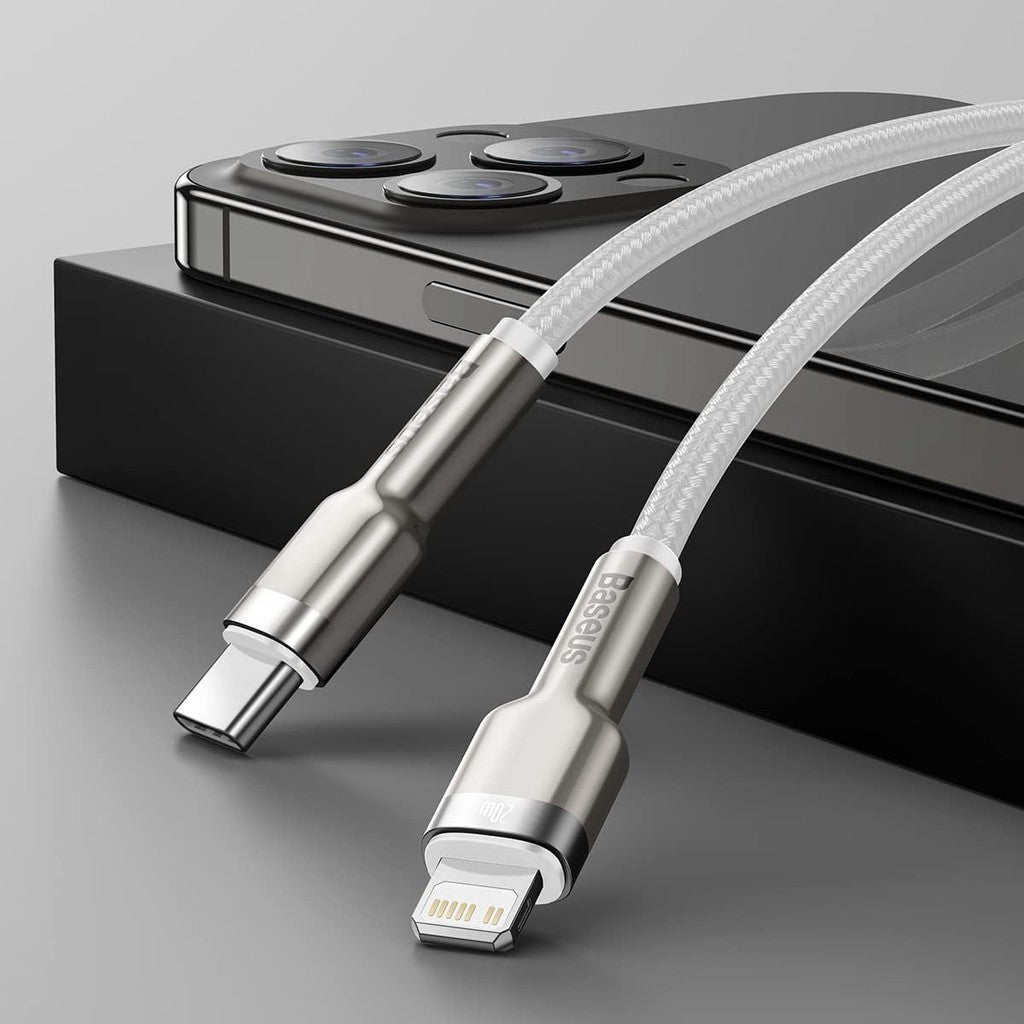 Baseus 20W Metal Data Cable Type-C to IP PD - White - 1M CATLJK-A02