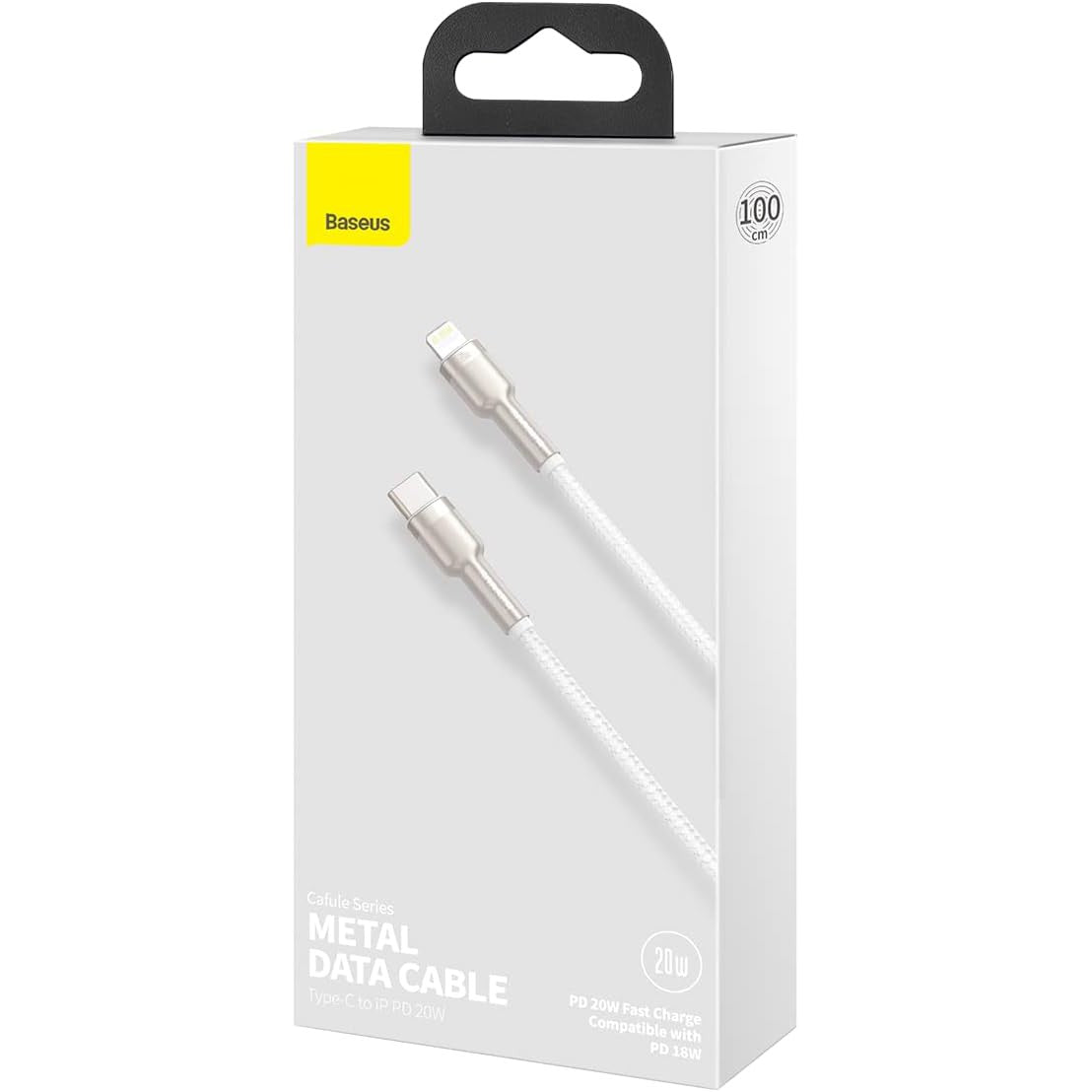 Baseus 20W Metal Data Cable Type-C to IP PD - White - 1M CATLJK-A02