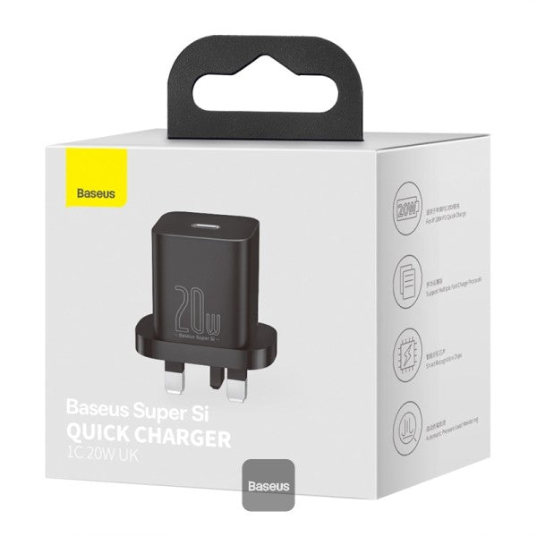 Baseus 20W Super Si Quick Charger 1C UK Black