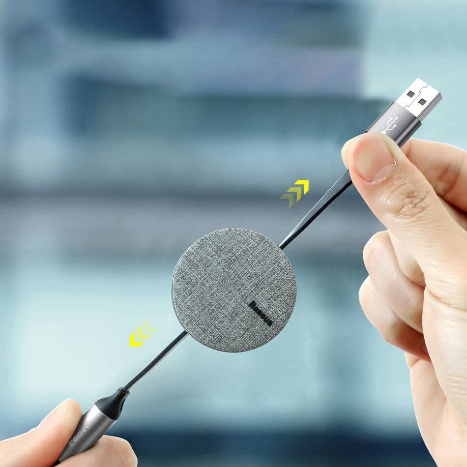 Baseus 3-In-1 USB Charging Cable, 3.5A, 1.2 Meter, Dark Grey - CAMLT-BYG1