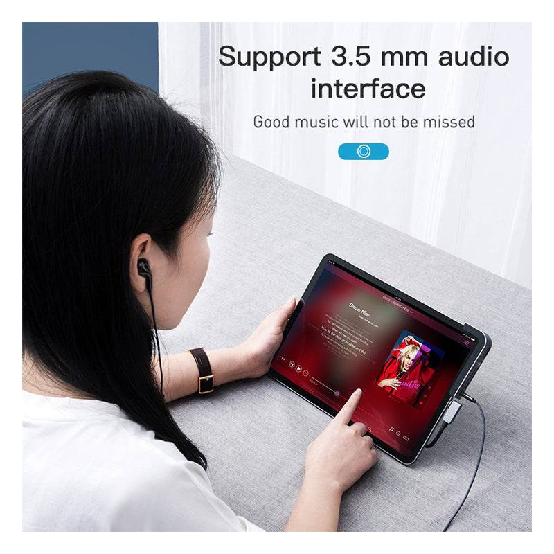 Baseus Bend Angle No.7 Multifunctional Type-C HUB - HDMI / USB Type-C / USB / Dark Gray
