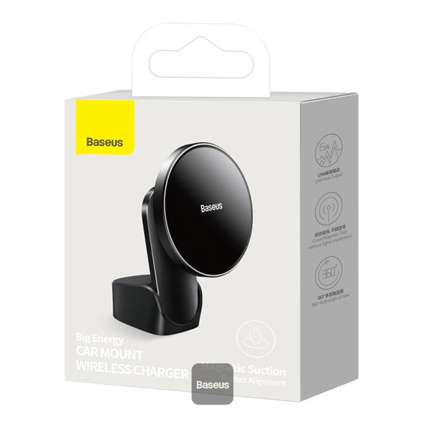 Baseus Big Energy Car Mount Wireless Charger - Black