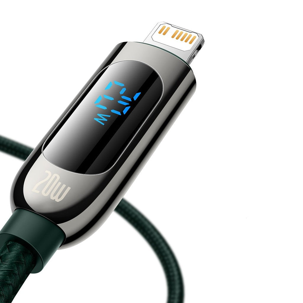 Baseus CATLSK-06 20W USB-C / Type-C to 8 Pin Display Fast Charging Data Cable, Cable Length: 1m(Dark Green)